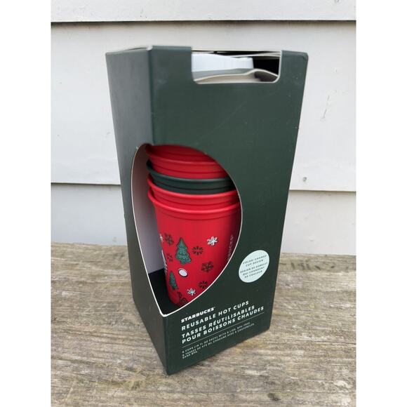 NEW Starbucks 2022 Holiday Color Changing Reusable Hot Cups 6-Pack 16oz w/Lids - Picture 1 of 4